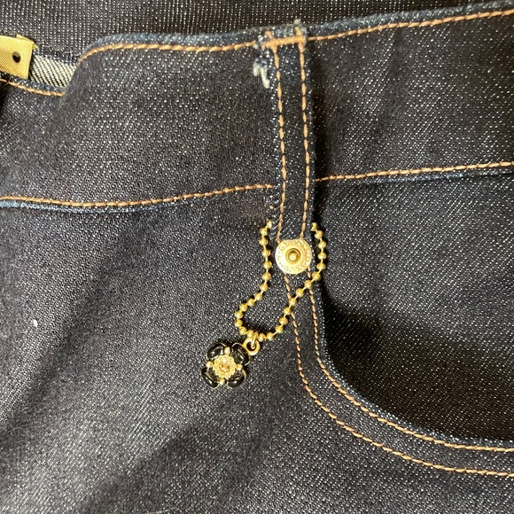 St John Denim Boot cut Jeans Jewel Rhinestone Dark wash - Picture 6 of 9